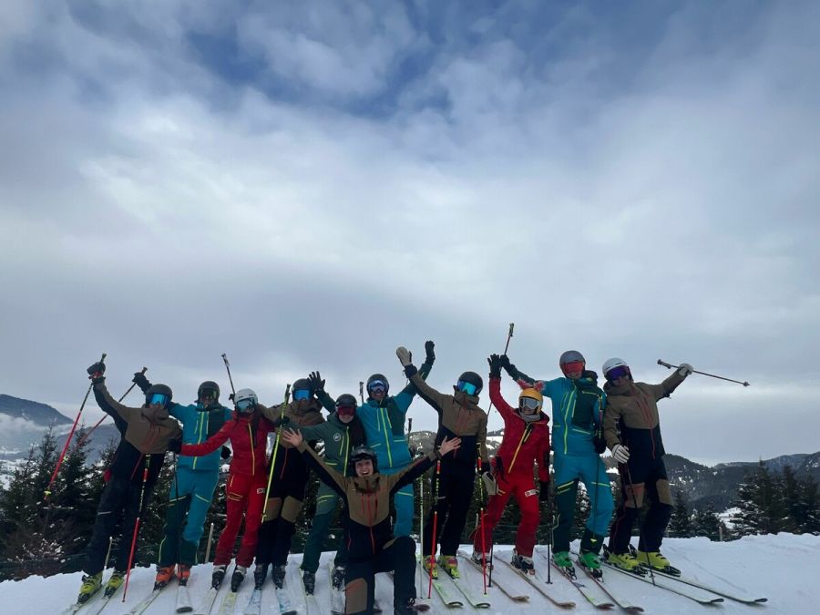 Gruppe von Skifahrern